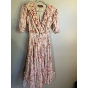 JessaKae XS Feminine Long Tiered Dress Floral Coquette Soft and Flowy Spring